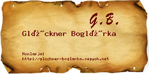 Glöckner Boglárka névjegykártya