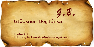 Glöckner Boglárka névjegykártya